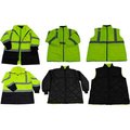 Petra Roc Inc Petra Roc Two Tone Waterproof 6-In-1 Parka Jacket, ANSI Class 3, Lime/Black, Size 2XL LBPJ6IN1-C3-2X